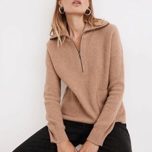 Madewell Glenbrook Half-Zip Pullover Merino Wool Sweater Small